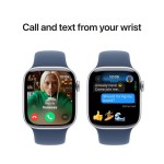 Apple Watch Series 10 GPS 42mm Silver Aluminium Case with Denim Sport Band - M/L