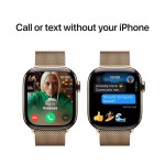 Apple Watch Series 10 GPS + Cellular 42mm Gold Titanium Case with Gold Milanese Loop
