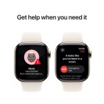 Apple Watch Series 10 GPS + Cellular 42mm Gold Titanium Case with Starlight Sport Band - M/L