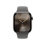 Apple Watch Series 10 GPS + Cellular 42mm Natural Titanium Case with Stone Grey Sport Band - M/L