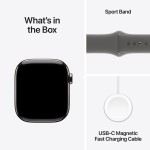Apple Watch Series 10 GPS + Cellular 42mm Natural Titanium Case with Stone Grey Sport Band - M/L