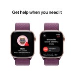 Apple Watch Series 10 GPS + Cellular 42mm Rose Gold Aluminium Case with Plum Sport Loop