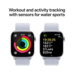 Apple Watch Series 10 GPS + Cellular 42mm Silver Aluminium Case with Blue Cloud Sport Loop