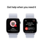 Apple Watch Series 10 GPS + Cellular 42mm Silver Aluminium Case with Blue Cloud Sport Loop