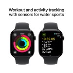 Apple Watch Series 10 GPS 46mm Jet Black Aluminium Case with Black Sport Band - S/M