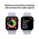 Apple Watch Series 10 GPS 46mm Silver Aluminium Case with Blue Cloud Sport Loop