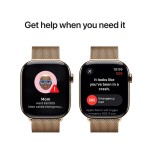 Apple Watch Series 10 GPS + Cellular 46mm Gold Titanium Case with Gold Milanese Loop - M/L