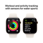 Apple Watch Series 10 GPS + Cellular 46mm Gold Titanium Case with Starlight Sport Band - S/M