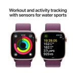 Apple Watch Series 10 GPS + Cellular 46mm Rose Gold Aluminium Case with Plum Sport Loop
