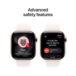 Apple Watch Series 11 GPS + Cellular 42mm Gold Titanium Case with Light Blush Sport Band - M/L
