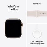 Apple Watch Series 11 GPS + Cellular 42mm Gold Titanium Case with Light Blush Sport Band - S/M