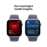 Apple Watch Series 11 GPS + Cellular 42mm Silver Aluminium Case with Purple Fog Sport Band - S/M