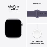 Apple Watch Series 11 GPS + Cellular 42mm Silver Aluminium Case with Purple Fog Sport Band - S/M