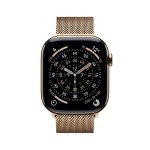 Apple Watch Series 11 GPS + Cellular 46mm Gold Titanium Case with Gold Milanese Loop - S/M