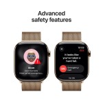 Apple Watch Series 11 GPS + Cellular 46mm Gold Titanium Case with Gold Milanese Loop - S/M