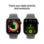 Apple Watch Series 11 GPS + Cellular 42mm Natural Titanium Case with Stone Grey Sport Band - S/M