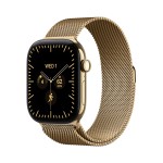 Apple Watch Series 12 GPS + Cellular 46mm Radiant Gold Titanium Case with Radiant Gold Milanese Loop - S/M