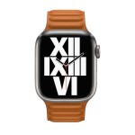 41mm Golden Brown Leather Link - S/M