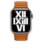 45mm Golden Brown Leather Link - M/L