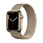 Apple Watch Series 7 GPS + Cellular, 41mm Gold Stainless Steel Case with Gold Milanese Loop