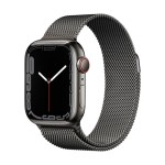 Apple Watch Series 7 GPS + Cellular, 41mm Graphite Stainless Steel Case with Graphite Milanese Loop