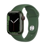 Apple Watch Series 7 GPS + Cellular, 41mm Green Aluminium Case with Clover Sport Band