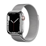 Apple Watch Series 7 GPS + Cellular, 41mm Silver Stainless Steel Case with Silver Milanese Loop