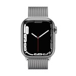 Apple Watch Series 7 GPS + Cellular, 41mm Silver Stainless Steel Case with Silver Milanese Loop