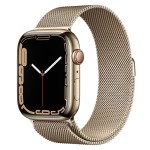 Apple Watch Series 7 GPS + Cellular, 45mm Gold Stainless Steel Case with Gold Milanese Loop