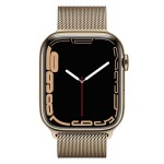 Apple Watch Series 7 GPS + Cellular, 45mm Gold Stainless Steel Case with Gold Milanese Loop