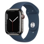 Apple Watch Series 7 GPS + Cellular, 45mm Graphite Stainless Steel Case with Abyss Blue Sport Band