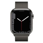 Apple Watch Series 7 GPS + Cellular, 45mm Graphite Stainless Steel Case with Graphite Milanese Loop