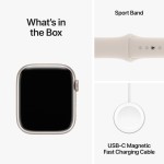 Apple Watch Series 9 GPS 45mm Starlight Aluminium Case with Starlight Sport Band - S/M