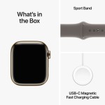 Apple Watch Series 9 GPS + Cellular 41mm Gold Stainless Steel Case with Clay Sport Band - M/L
