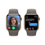Apple Watch Series 9 GPS + Cellular 41mm Gold Stainless Steel Case with Clay Sport Band - M/L