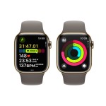 Apple Watch Series 9 GPS + Cellular 41mm Gold Stainless Steel Case with Clay Sport Band - S/M