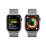 Apple Watch Series 9 GPS + Cellular 41mm Silver Stainless Steel Case with Silver Milanese Loop