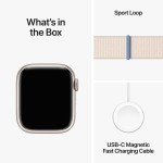 Apple Watch Series 9 GPS + Cellular 41mm Starlight Aluminium Case with Starlight Sport Loop