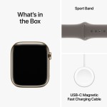 Apple Watch Series 9 GPS + Cellular 45mm Gold Stainless Steel Case with Clay Sport Band - S/M