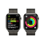 Apple Watch Series 9 GPS + Cellular 45mm Graphite Stainless Steel Case with Graphite Milanese Loop