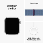 Apple Watch Series 9 GPS + Cellular 45mm Silver Aluminium Case with Winter Blue Sport Loop