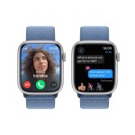 Apple Watch Series 9 GPS + Cellular 45mm Silver Aluminium Case with Winter Blue Sport Loop