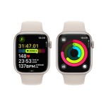 Apple Watch Series 9 GPS + Cellular 45mm Starlight Aluminium Case with Starlight Sport Band - S/M