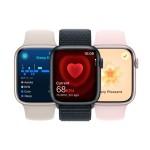 Apple Watch Series 9 GPS + Cellular 45mm Silver Stainless Steel Case with Storm Blue Sport Band - S/M