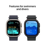 Apple Watch Ultra 2 GPS + Cellular 49mm Black Titanium Case with Dark Green Alpine Loop - Medium
