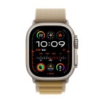 Apple Watch Ultra 2 GPS + Cellular 49mm Natural Titanium Case with Tan Alpine Loop - Small