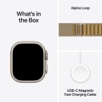 Apple Watch Ultra 2 GPS + Cellular 49mm Natural Titanium Case with Tan Alpine Loop - Small