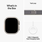 Apple Watch Ultra 2 GPS + Cellular, 49mm Titanium Case with Green/Grey Trail Loop - S/M