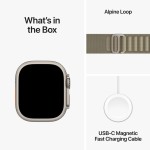 Apple Watch Ultra 2 GPS + Cellular, 49mm Titanium Case with Olive Alpine Loop - Small