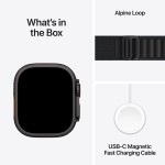 Apple Watch Ultra 3 GPS + Cellular 49mm Black Titanium Case with Black Alpine Loop - Small